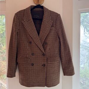 Brown Wool Houndstooth Blazer size 10